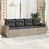 Image de vidaXL Salon de Jardin avec Coussins 4 pcs, Canapés de Terrasse, Ensemble de Meubles de Patio, Mobilier d'Extérieur, Gris 3221081