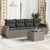 Image de Salon de jardin modulable GENERIQUE resine tressee gris 5 pieces 62 x 55 x 69 cm 4 personnes