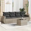 Image de Salon de jardin modulable Vidaxl resine tressee gris 5 pieces x 70 x 69