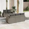 Image de 6 pieces Vidaxl gris resine tressee 5 personnes 62 x 55 x 69 salon de jardin modulable