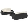 Image de Salon de jardin vidaXL 7 pcs avec coussins noir et crème résine tressée