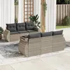 Image de Salon de jardin modulable Vidaxl resine tressee gris 7 pieces x 70 x 69