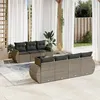 Image de Vidaxl Salon de jardin modulable - Lot de 8 pieces - Resine tressee gris - 7 personnes