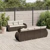 Image de Salon de jardin modulable Vidaxl resine tressee marron 8 pieces x 70 x 69 7 personnes