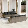 Image de Salon de jardin modulable Vidaxl resine tressee gris 9 pieces x 70 x 69