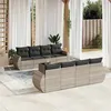 Image de vidaXL Salon de Jardin avec Coussins 9 pcs, Canapés de Terrasse, Ensemble de Meubles de Patio, Mobilier d'Extérieur, Gris 3221151