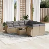 Image de Salon de jardin modulable vidaxl 9 pieces beige resine tressee 62 x 62 x 69 cm