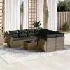 Image de Salon de jardin modulable VIDAXL resine tressee gris 9 pieces x 70 x 69