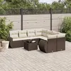 Image de Salon de jardin modulable Vidaxl rotin marron 9 pieces x 71 x 69 8 personnes