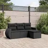 Image de vidaXL Salon de Jardin avec Coussins 4 pcs, Canapés de Terrasse, Ensemble de Meubles de Patio, Mobilier d'Extérieur, Noir 3221264