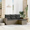 Image de vidaXL Salon de Jardin avec Coussins 4 pcs, Canapés de Terrasse, Ensemble de Meubles de Patio, Mobilier d'Extérieur, Gris 3221269
