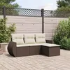 Image de Salon de jardin modulable Vidaxl resine tressee marron 4 pieces x 71 x 69 4 personnes
