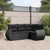 Image de vidaXL Salon de Jardin avec Coussins 4 pcs, Sièges de Patio, Ensemble de Meubles, Mobilier de Terrasse Arrière-cour 3221304