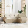Image de Salon de jardin modulable VIDAXL rotin beige 4 pieces x 70 x 69
