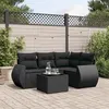 Image de Noir Vidaxl 4 personnes resine tressee salon de jardin modulable x 70 x 69 5 pieces