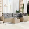 Image de vidaXL Salon de Jardin avec Coussins 6 pcs, Canapés de Terrasse, Ensemble de Meubles de Patio, Mobilier d'Extérieur, Beige 3221338