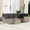 Image de Salon de jardin modulable Vidaxl resine tressee gris 6 pieces x 71 x 69
