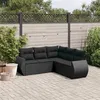 Image de vidaXL Salon de Jardin avec Coussins 5 pcs, Canapés de Terrasse, Ensemble de Meubles de Patio, Mobilier d'Extérieur, Noir 3221344