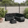 Image de vidaXL Salon de Jardin avec Coussins 6 pcs, Canapés de Terrasse, Ensemble de Meubles de Patio, Mobilier d'Extérieur, Noir 3221354