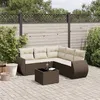 Image de Salon de jardin modulable Vidaxl rotin marron 6 pieces x 71 x 69 5 personnes