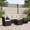 Image de Salon de jardin modulable Vidaxl resine tressee marron 2 pieces 5 personnes
