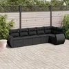 Image de Salon de jardin modulable Vidaxl resine tressee noir 6 pieces x 71 x 69 6 personnes
