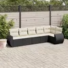 Image de vidaXL Salon de Jardin avec Coussins 6 pcs, Canapés de Terrasse, Ensemble de Meubles de Patio, Mobilier d'Extérieur, Noir 3221385