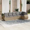 Image de Salon de jardin modulable VIDAXL resine tressee beige 6 pieces x 71 x 69 6 personnes