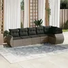 Image de Salon de jardin modulable VIDAXL resine tressee gris 6 pieces x 71 x 69 6 personnes