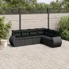 Image de Salon de jardin modulable Vidaxl resine tressee noir 6 pieces x 70 x 69 6 personnes