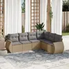 Image de Salon de jardin modulable vidaxl 6 pieces resine tressee 6 personnes 62 x 62 x 69 cm beige