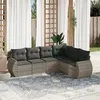 Image de vidaXL Salon de Jardin avec Coussins 6 pcs, Canapés de Terrasse, Ensemble de Meubles de Patio, Mobilier d'Extérieur, Gris 3221411