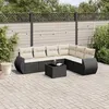 Image de vidaXL Salon de Jardin avec Coussins 7 pcs, Canapés de Terrasse, Ensemble de Meubles de Patio, Mobilier d'Extérieur, Noir 3221415