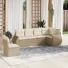 Image de Salon de jardin modulable vidaxl resine tressee 6 pieces beige 62 x 62 x 69 cm 6 personnes