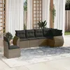 Image de Salon de jardin modulable Vidaxl resine tressee gris 6 pieces x 71 x 69 6 personnes