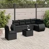Image de vidaXL Salon de Jardin avec Coussins 7 pcs, Canapés de Terrasse, Ensemble de Meubles de Patio, Mobilier d'Extérieur, Noir 3221434