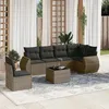 Image de vidaXL Salon de Jardin avec Coussins 7 pcs, Canapés de Terrasse, Ensemble de Meubles de Patio, Mobilier d'Extérieur, Gris 3221439