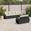 Image de vidaXL Salon de Jardin avec Coussins 8 pcs, Canapés de Terrasse, Ensemble de Meubles de Patio, Mobilier d'Extérieur, Noir 3221615