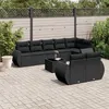 Image de Salon de jardin modulable Vidaxl resine tressee noir 9 pieces x 71 x 69 8 personnes