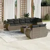 Image de Salon de jardin modulable VIDAXL resine tressee 9 pieces gris 62 x 62 x 69 cm