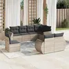 Image de vidaXL Salon de Jardin avec Coussins 8 pcs, Canapés avec Dossier, Ensemble de Meubles, Mobilier de Terrasse Patio, Gris 3221641