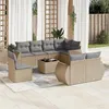 Image de Salon de jardin modulable Vidaxl resine tressee beige 9 pieces x 71 x 69
