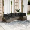 Image de Salon de jardin modulable vidaxl gris 7 pieces 7 personnes 62 x 62 x 69 cm resine tressee