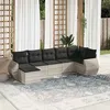 Image de vidaXL Salon de Jardin avec Coussins 7 pcs, Canapés avec Dossier, Ensemble de Meubles, Mobilier de Terrasse Patio, Gris 3221681