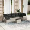 Image de Salon de jardin modulable Vidaxl resine tressee gris 8 pieces x 71 x 69 7 personnes