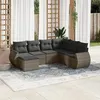 Image de Salon de jardin modulable VIDAXL resine tressee gris 7 pieces x 71 x 69 7 personnes
