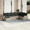 Image de vidaXL Salon de Jardin avec Coussins 8 pcs, Canapés avec Dossier, Ensemble de Meubles, Mobilier de Terrasse Patio, Gris 3221761