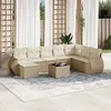 Image de vidaXL Salon de Jardin avec Coussins 9 pcs, Canapés de Terrasse, Ensemble de Meubles de Patio, Mobilier d'Extérieur, Beige 3221767
