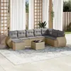 Image de vidaXL Salon de Jardin avec Coussins 9 pcs, Canapés de Terrasse, Ensemble de Meubles de Patio, Mobilier d'Extérieur, Beige 3221768