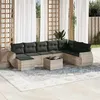 Image de vidaXL Salon de Jardin avec Coussins 9 pcs, Canapés avec Dossier, Ensemble de Meubles, Mobilier de Terrasse Patio, Gris 3221771